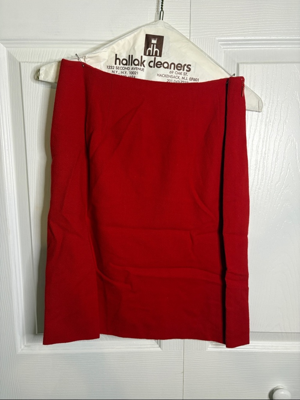 Sylvia Heisel Vibrant Red Pencil Skirt